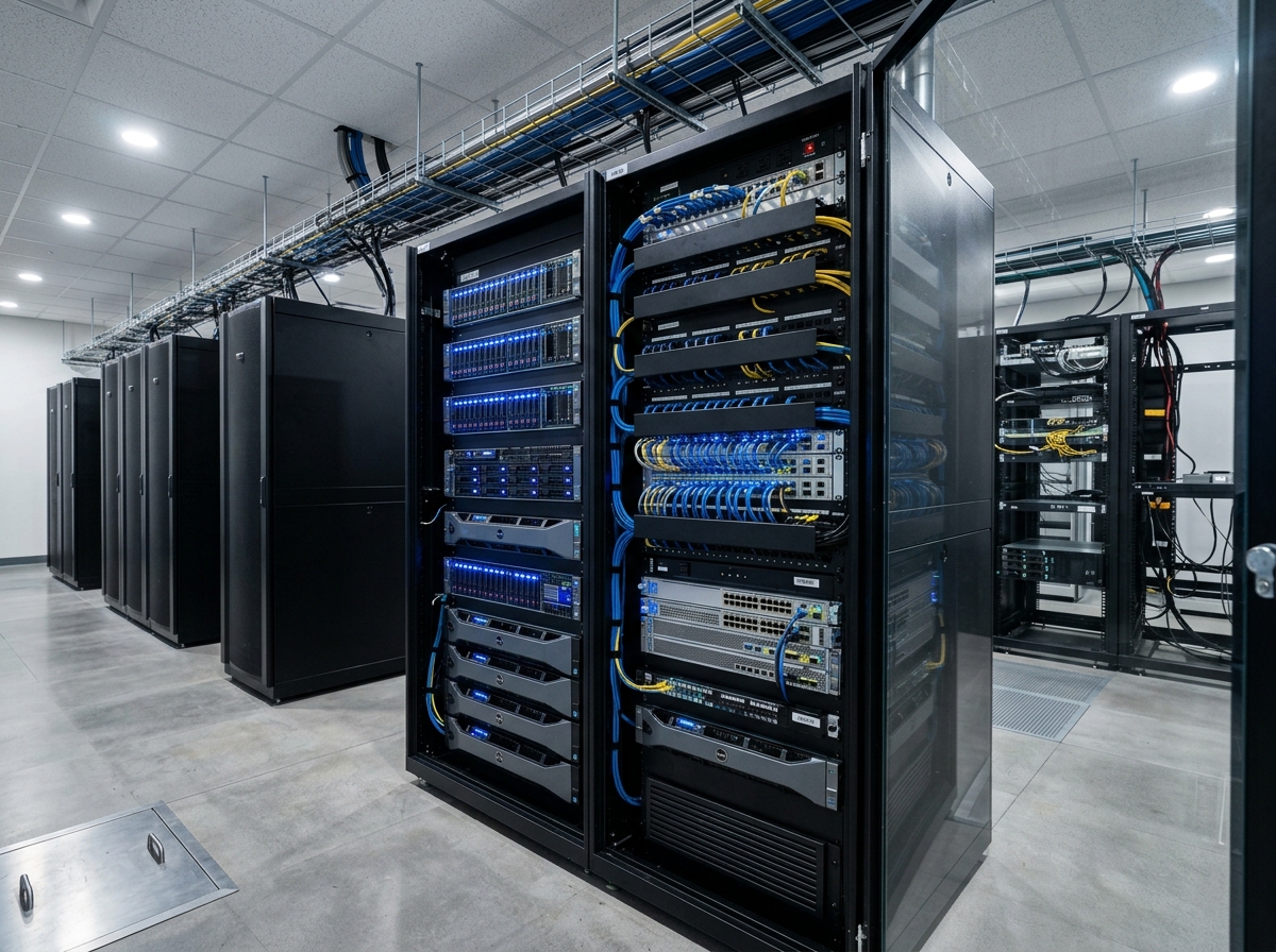 Networking server cabinet setup